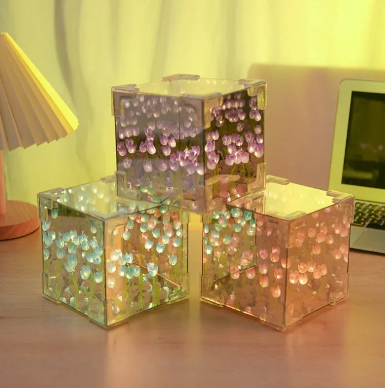 Luz de tulipa cubo
