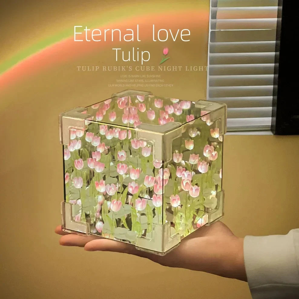 Luz de tulipa cubo
