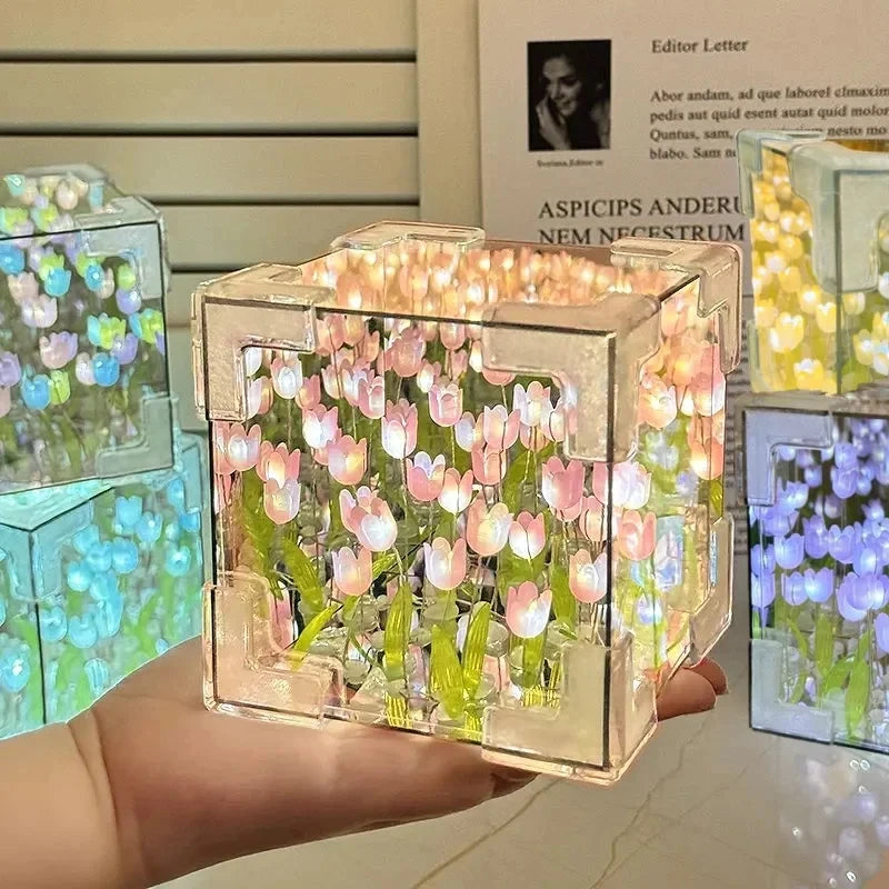 Luz de tulipa cubo