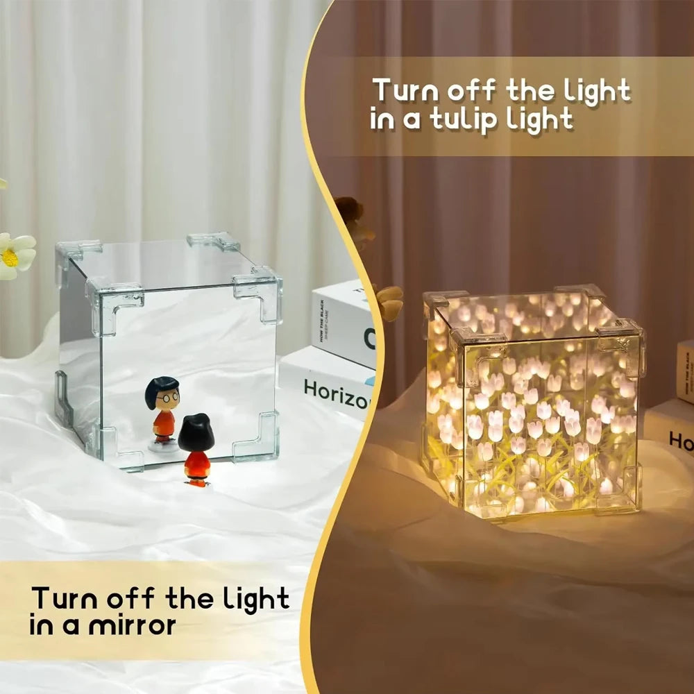Luz de tulipa cubo