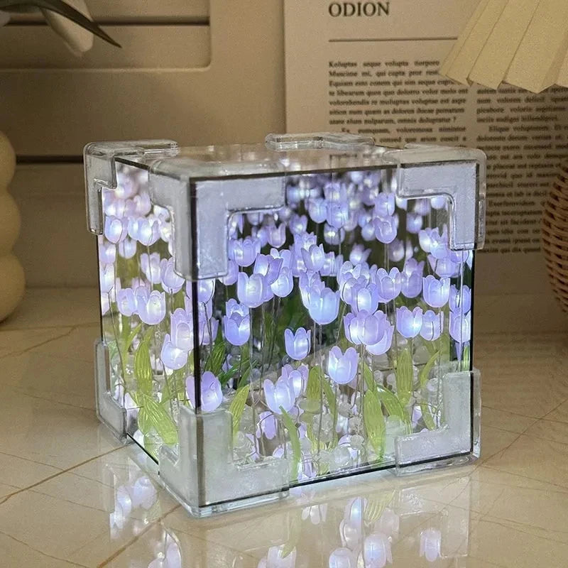 Luz de tulipa cubo