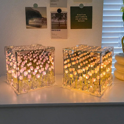 Luz de tulipa cubo
